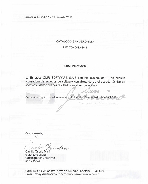 Cat&aacute;logo San Jeronimo.